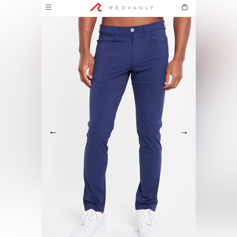 Redvanly Blue Slim Fit Pants Golf Pull-On size L Large